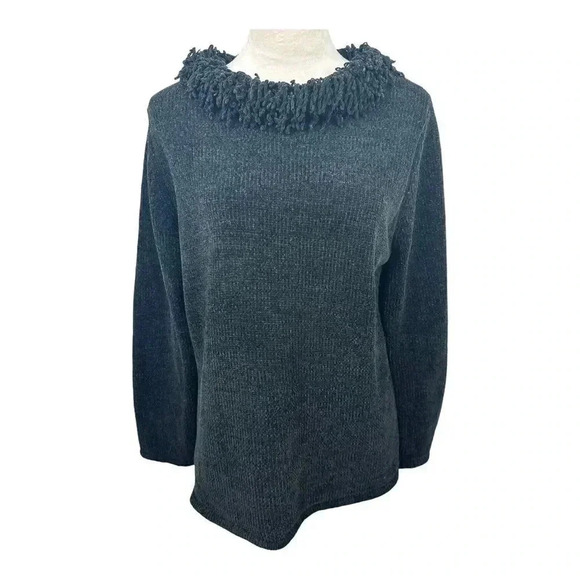 Designers Originals black sweater with unique collar size large - Picture 1 of 9